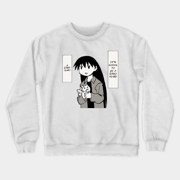 I redraw the good year cat plushies sakaki / azumanga daioh manga Crewneck Sweatshirt by mudwizard